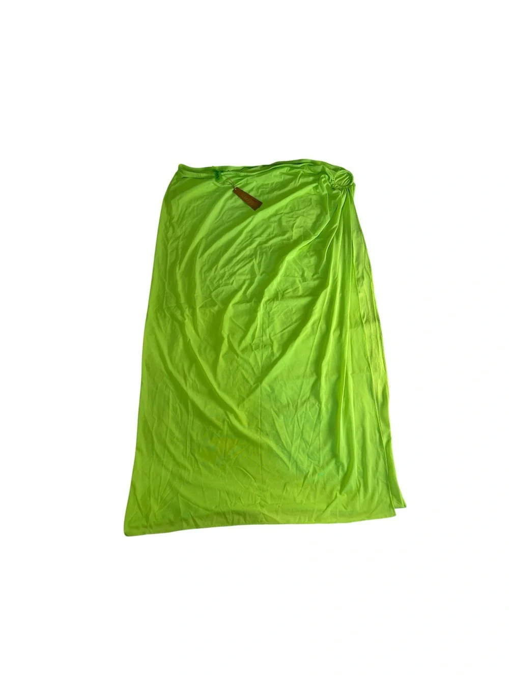 SKIMS Swim Sarong Skirt 3X Neon Green Mesh Ring Maxi Cover Up NWT Festival